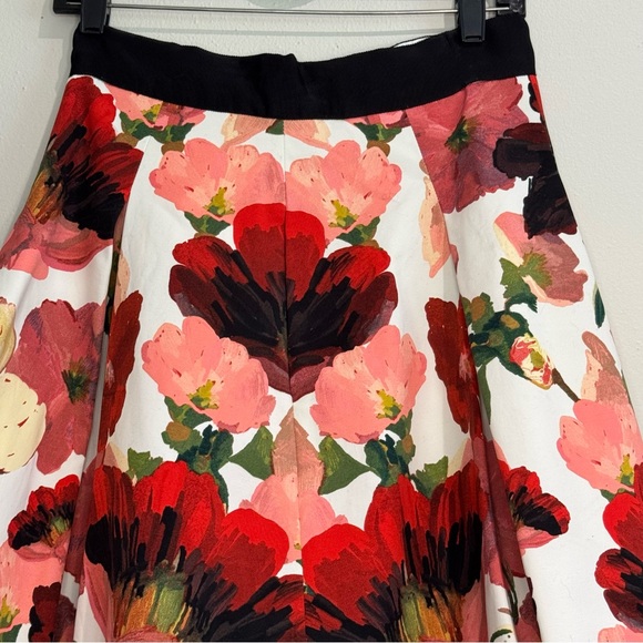 White House Black Market Floral Watercolor Formal Full Midi Skirt - Size 4 - Picture 8 of 14